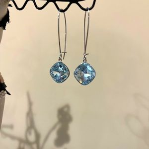 Swarovski earrings, rhodium-plated